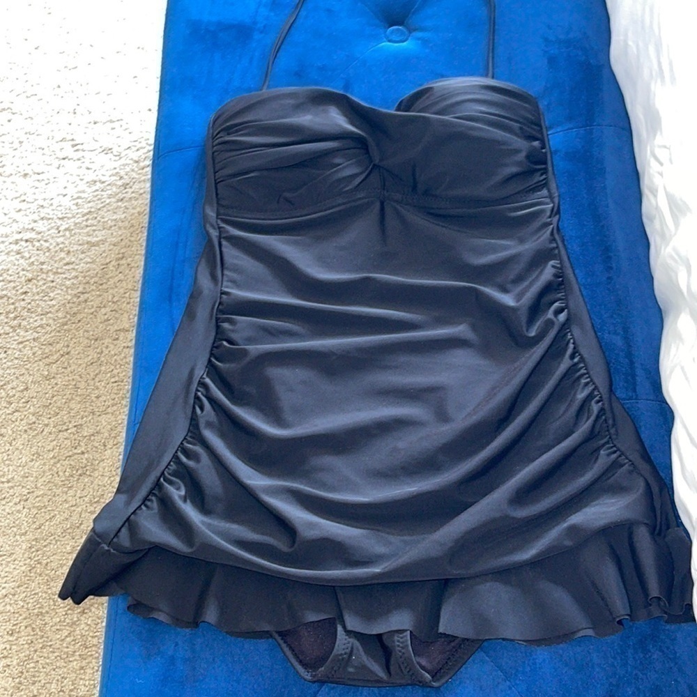 Kenneth Cole Reaction Black One-Piece Swimsuit Sz. 4 - Picture 6 of 16